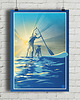 plakaty Paddle board SUP surfer - plakat fine art