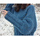 swetry damskie  Niebieski sweter handmade moher z wełną