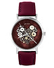 zegarki damskie Zegarek - Serce steampunk - skórzany, burgund