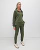 komplety damskie Anisa minimalistyczny lekko dopasowany komplet spodnie i bluza - Khaki