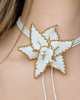 chokery Biała  orchidea - naszyjnik choker z koralików