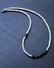 naszyjniki - inne Perłowa naszyjnica z czarnym turmalinem