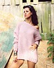 swetry damskie  Sweter handmade oversize  z wełną  pudrowy róż