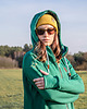 bluza z kapturem damska Bluza damska z kapturem oversize LONG zielona
