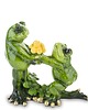 figurki i rzeźby Dekoracja - para zielonych żabek 11x11x4,5 cm RANE z kwiatami PROPOSTA