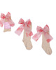 rajstopy i skarpetki dla dziewczynki Candy Bow - Beżowe z truskawką - podkolanówki dla dziewczynki