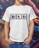t-shirty męskie Koszulka męska biała z nadrukiem Biker