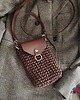 torebki mini Mini Bag Craftbags - czekoladowa z koniakową klapką
