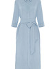 sukienki maxi damskie Sukienka szmizjerka lniana ALICE błękitna