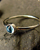 pierścionki srebrne Pierścień Drobinek - Topaz Swiss Blue Srebro 4mm