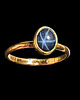 pierścionki złote Szafir gwiaździsty w złocie