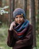 szale damskie MAXCOLOR Zimowy komplet czapka i komin "jesienne jezioro"