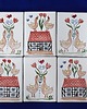kafle i panele Zestaw 6 ręcznie malowanych kafli- domki, kurki, tulipany