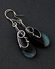 kolczyki wire wrapping Koemi - długie i delikatne kolczyki z agatami, wire-wrapping