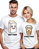 t-shirt damskie Koszulki dla pary Walentynki kawa t-shirt komplet