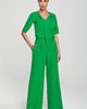 kombinezony damskie Kombinezon z dekoracyjnym dekoltem-soczysta zieleń(M-703)