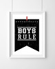 obrazy i plakaty do pokoju dziecięcego PLAKAT - BOYS RULE |BLACK |A3