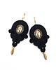 kolczyki soutache Marie czarno złote eleganckie wieczorowe kolczyki sutasz z hematytem