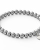 bransoletki z kamieni naturalnych Silver hematite with heart pendant.