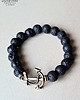biżuteria męska Może dla żeglarza? bransoletka z lawy z kotwicą  sympatyczny prezent handmade