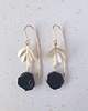 kolczyki z mosiądzu Kolczyki GARDEN OF EDEN  czarny turmalin, mosiądz, iście długie złote