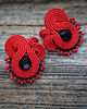 kolczyki soutache Czerwono-czarne kolczyki soutache