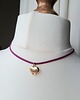 chokery Choker fuksja z sercem
