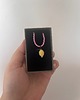 wisiory Handmade naszyjnik z plecioną cytrynka z koralików różowy