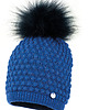 czapki dziecięce Czapka dla dziewczynki na zimę KADLIN z pomponem modrak