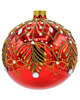bombki Bombki okrągłe czerwone: złota gałązka