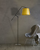 lampy podłogowe Czarno-złota lampa podłogowa z ruchomym ramieniem FOYA MIRROR