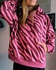 bluza z kapturem damska Bluza Zebra-róż