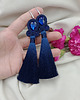 kolczyki soutache Kolczyki granatowe chwosty, długie kolczyki sutasz