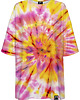 t-shirt damskie DR.CROW T-shirt Damski Oversize Tie Die Pink