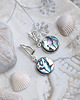 klipsy PAUA SHELL , UNIKATOWE KLIPSY ze srebra