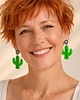 kolczyki z żywicy Kolczyki z żywicy : KAKTUSY : neon green