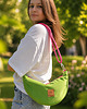 saszetka nerka Welurowa torebka crossbody Zielone Jabłuszko