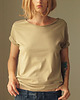 t-shirt damskie Ciemnopiaskowy Zgaszony Oversize