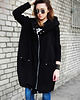 bluza z kapturem damska Oversize bluza czarna asymetryczna ogromny kaptur