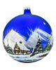 ozdoby choinkowe Bombka okrągła duża: Granatowy zimowy pejzaż