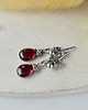 kolczyki z kamieniami Granat krople - srebrne kolczyki