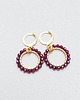 kolczyki pozłacane Kolczyki pozłacane Kółka Bordo z Granatu
