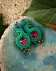 kolczyki soutache Ronja 16 czerwono-zielone kolczyki z sutaszu, srebro.