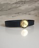 chokery CHOKER skóra naturalna czarny złota broszka Glamrock