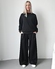 komplety damskie Sarai wygodny komplet bluza i szerokie spodnie z zakładkami Black