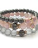 bransoletki z kamieni naturalnych Grey and antique pink  /09-2014/-  set