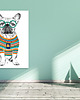 obrazy OBRAZ NA PŁÓTNIE -  60x80 BULLDOG HIPSTER