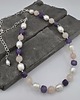 srebrne naszyjniki Perła, ametyst, jadeit - naszyjnik