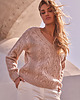 swetry damskie  Sweter z dekoltem w serek-pudrowy(M-510)