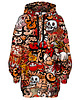 bluza z kapturem damska Bluza Oversize Tunika DR.CROW Graffiti Skull